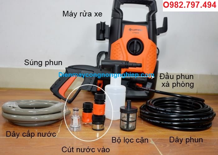 Máy Rửa Xe Áp Lực Cao Luba - Lutian LT 303b 1400W